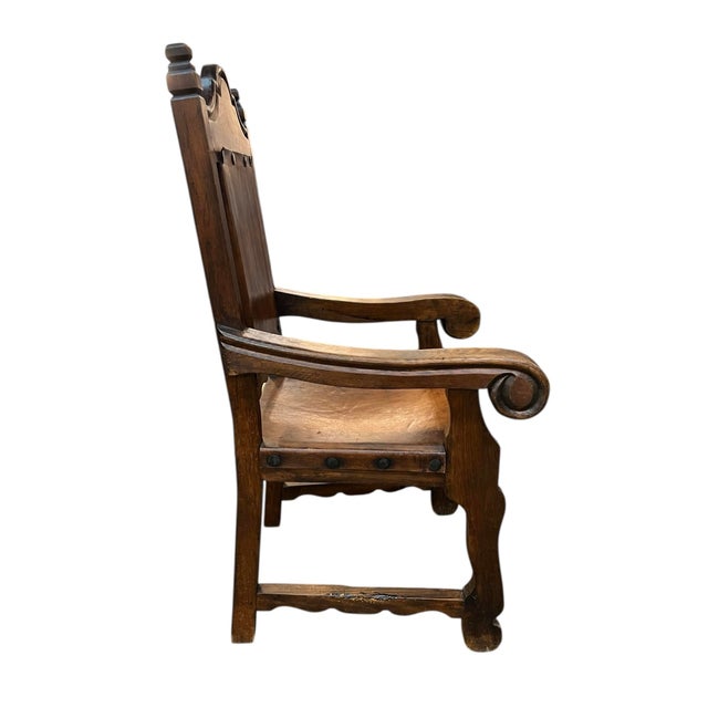Wood 1980s 12 Spanish Colonial Style "Sillon De Frailero "Chairs For Sale - Image 7 of 13