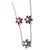 14 Karat Gold Necklace With 3 Flowers in Ruby Sapphire Emerald With Diamonds For Sale - Image 11 of 11