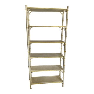 Vintage Stanley Faux Bamboo 6 Tier Open Bookcase For Sale