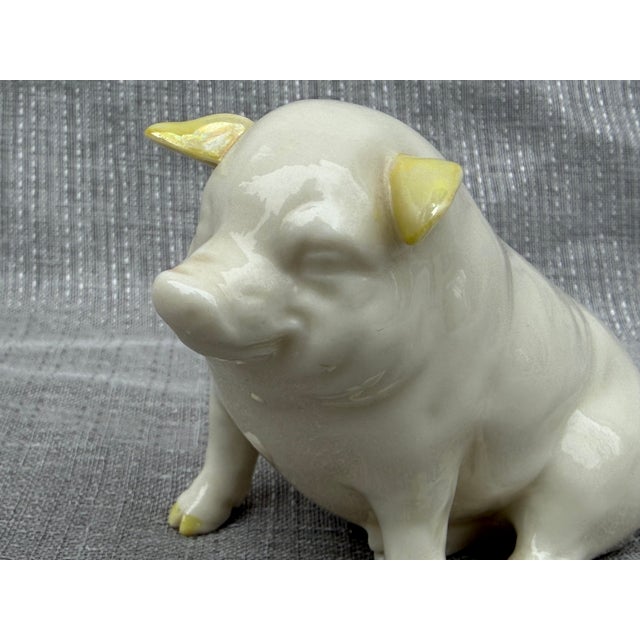 Boho Chic Vintage Irish Belleek Porcelain Pig For Sale - Image 3 of 13