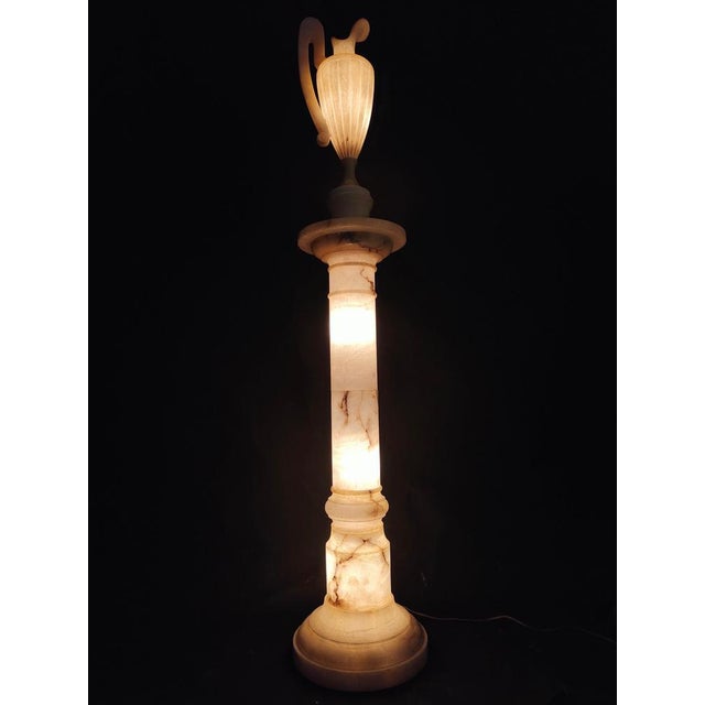 Large Alabaster Jug on Illuminated Base, 1900s For Sale - Image 16 of 17