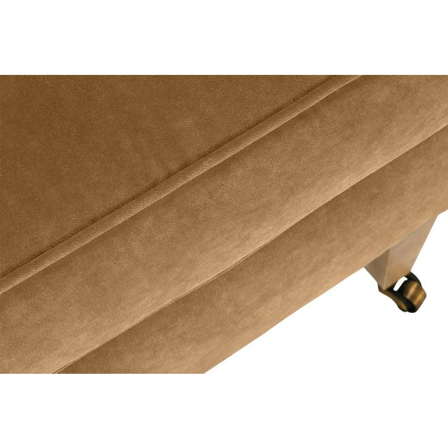 Alcott Ottoman, Camel Velvet For Sale - Image 6 of 8