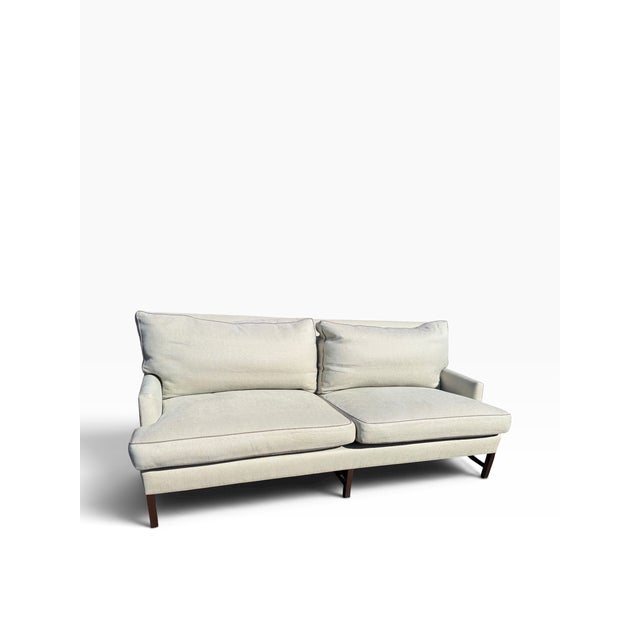 Modern Modern Nancy Corzine Down Filled Linen Upholstered Renee Sofa For Sale - Image 3 of 3
