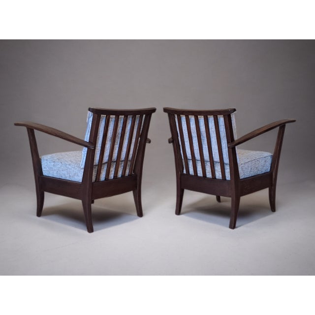 Mid-Century Modern Uluv Oak Armchairs, Czech Mid-Century 1950s from Uluv Krásná Jizba, Set of 2 For Sale - Image 3 of 14