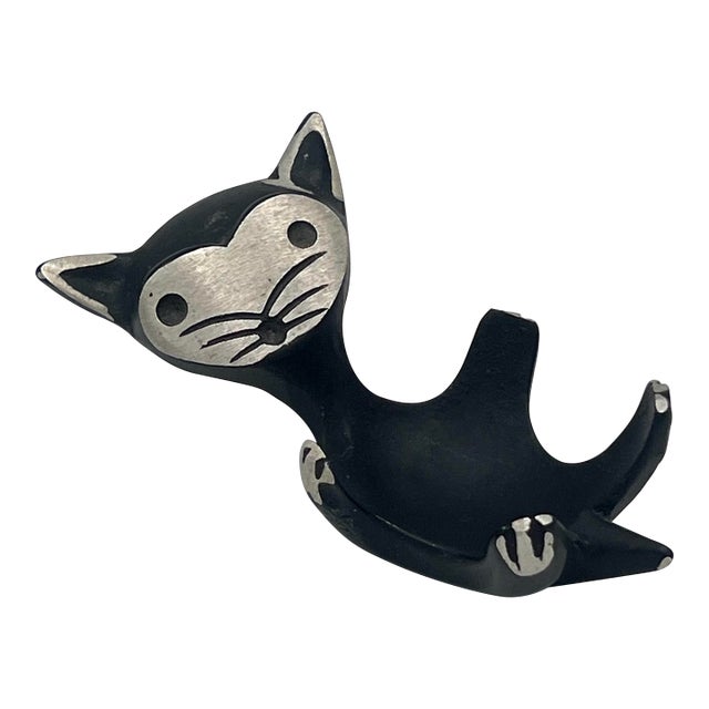 1970s Vintage Modernist Cat-Form Utensil Rest For Sale