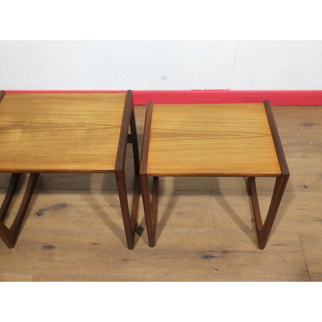 Mid Century Modern Vintage Teak Quadrille Nesting Ends Tables in the Style of G Plan Danish Style For Sale - Image 10 of 14