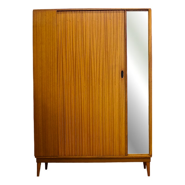 Teak Tambour Wardrobe from Austinsuite, 1960s For Sale