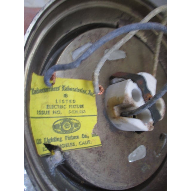 Transparent Vintage L & S Fixtures Hollywood Regency Diamond Cut Crystal Flush Mount 10" Ceiling Light For Sale - Image 8 of 8