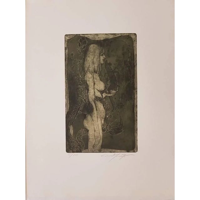 The Nymph Eva - Original Etching by E. Fuchs - 1968 1968 For Sale