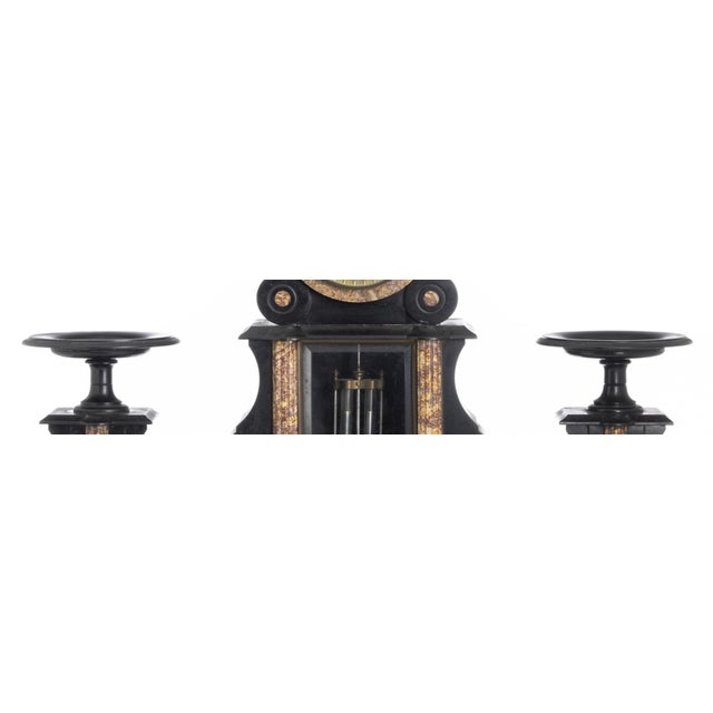 Clock Garniture Set, 19th Century, Set of 3 For Sale - Image 6 of 8