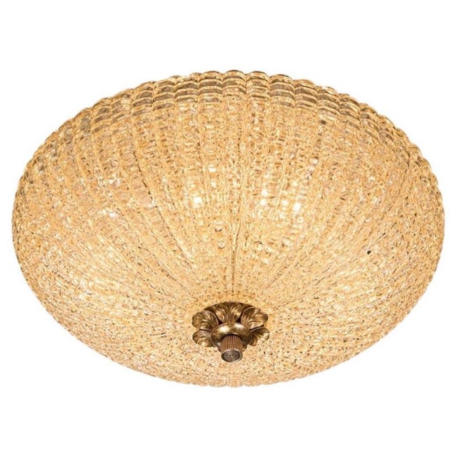 Ceiling Light with Gold Inclusion in the style of Borovier & Toso, 1990 For Sale - Image 9 of 9