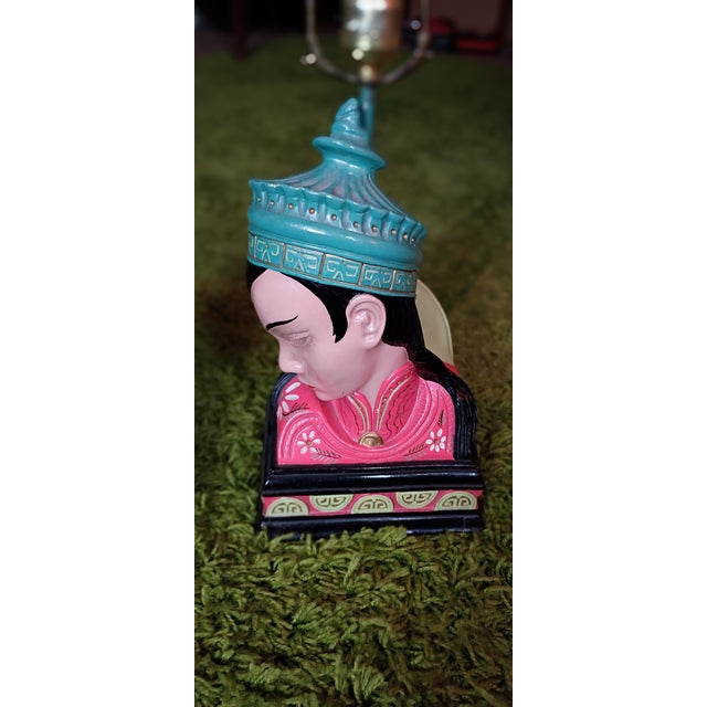 Pink 1950s Mid Century Modern Chalkware Lamps For Sale - Image 8 of 11