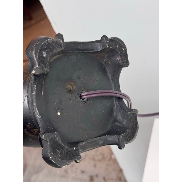 Circa 1990's Chinoiserie Hand Painted Floral Table Lamps, Pair For Sale - Image 9 of 12