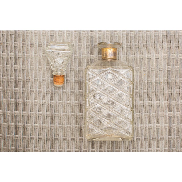 CrossHatch Cut Glass Decanter Chairish