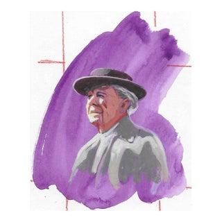 1980s Frank Lloyd Wright Portrait by Mary Jane Lunde For Sale