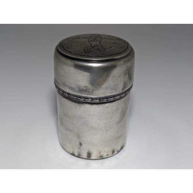 Wallace Silversmiths Wallace Bros Silver Co. Golfing Cigarette Dispenser c. 1920s For Sale - Image 4 of 10