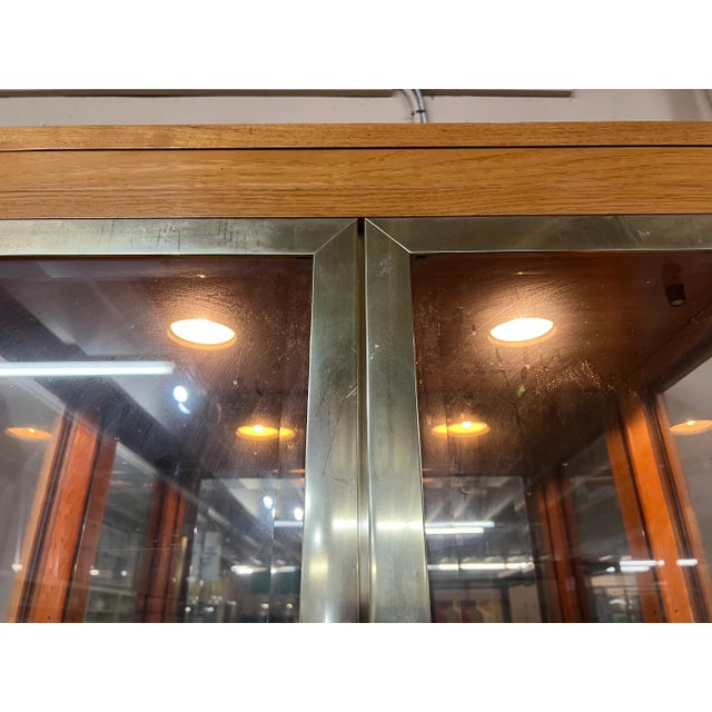 Wood Brass Vitrine Etagere Display Cabinet. For Sale - Image 7 of 7