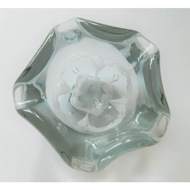 1950s Italian Murano Art Glass Clear Crystal Etched Nut/Candy Dish For Sale In New York - Image 6 of 11