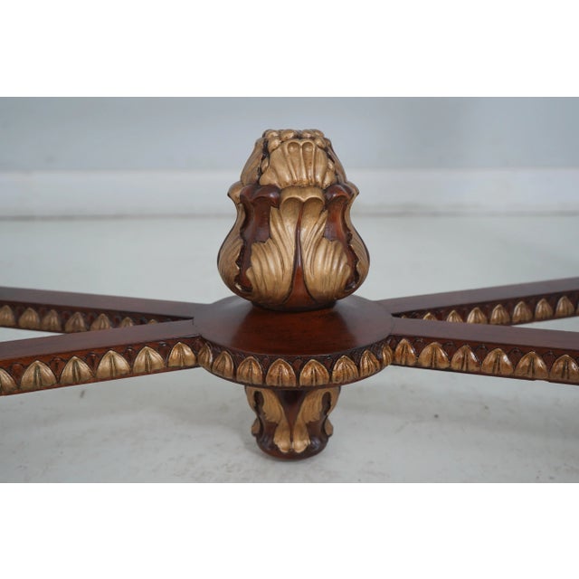 Brown Councill Craftsmen Regency Style Glass Top Console Table For Sale - Image 8 of 12