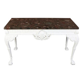 George III Painted Mahogany Console With Rare Marble Top For Sale