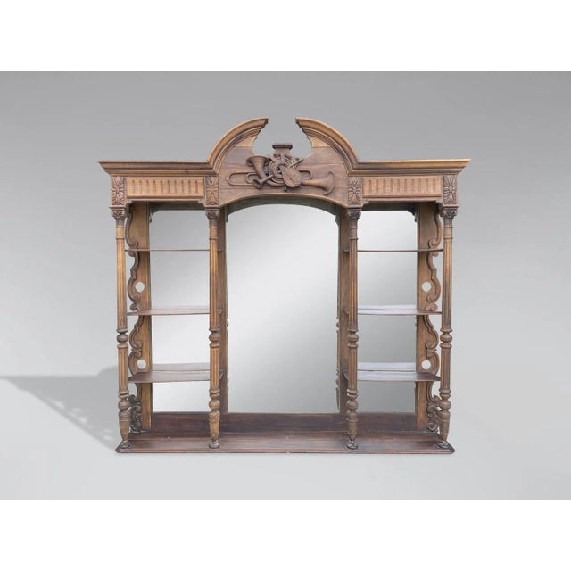 Beige 19th Century French Walnut Back Bar Étagère, 1880 For Sale - Image 8 of 8