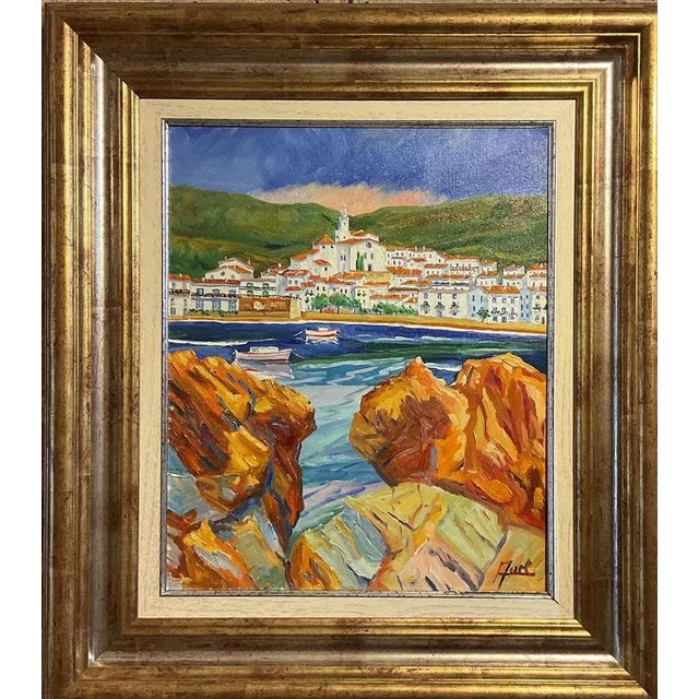 Blue Avel, Cadaques, 2023, Oil on Canvas, Framed For Sale - Image 8 of 8