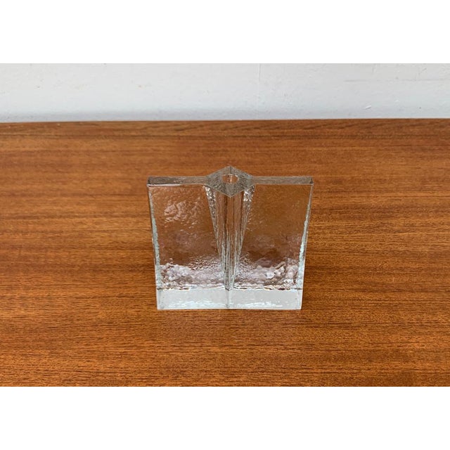 Mid-Century Modernist Glass Block Vase, 1960s For Sale - Image 16 of 18