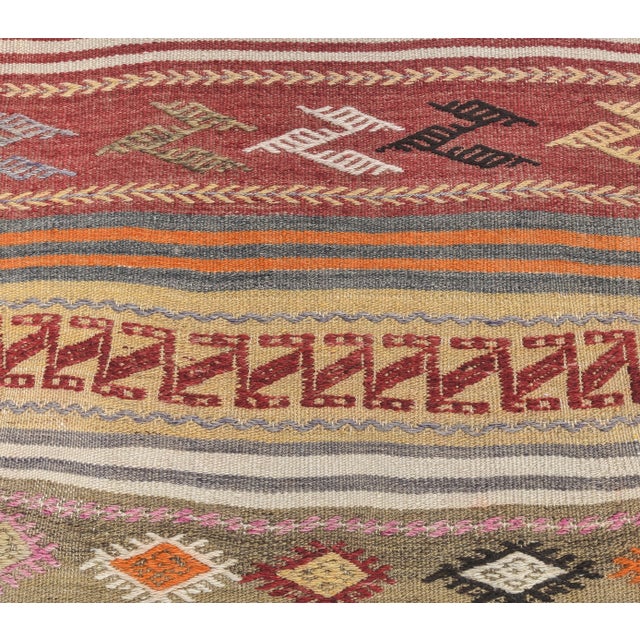 1970s 1970s Turkish Handwoven Wool Kilim Runner Rug For Sale - Image 5 of 8