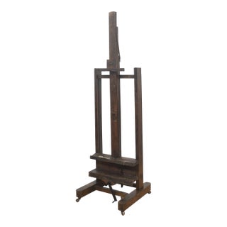 1950s Fully Adjustable Oak Artist’s Easel For Sale