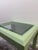 Late 20th Century Faux Shagreen Green Side Table With Glass Inset Top For Sale - Image 4 of 11