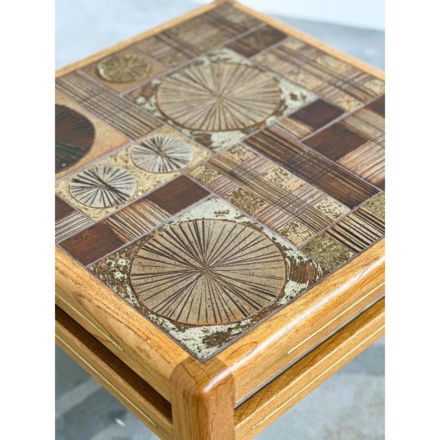 Wood Danish Ceramic Tile Coffee Table by Tue Poulsen for Haslev Møbelsnedkeri, 1960s For Sale - Image 7 of 12