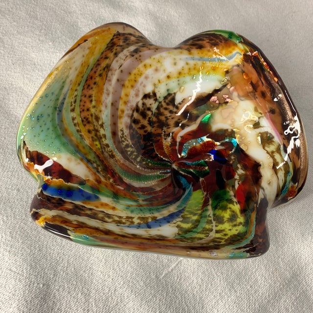AVeM Italy Vintage Avem Italian Murano Art Glass Decorative Bowl For Sale - Image 4 of 6