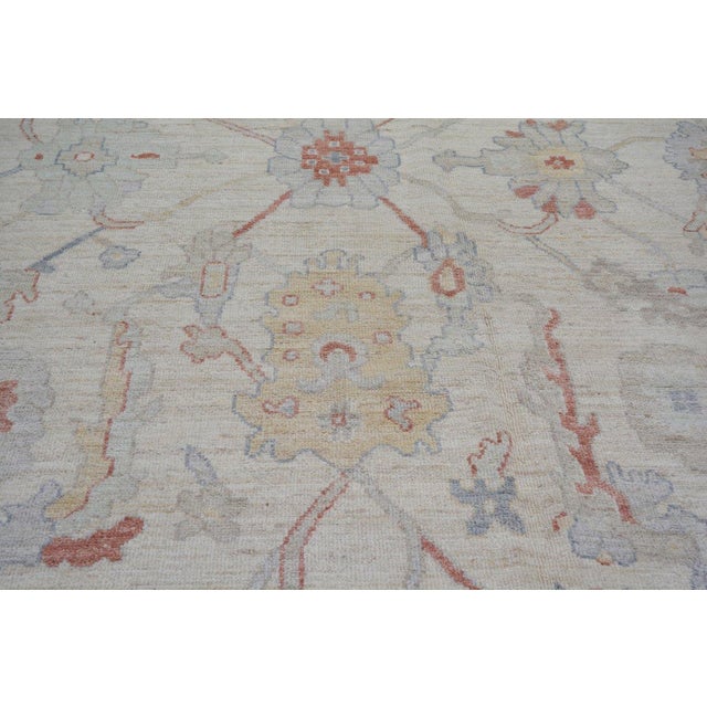 Turkish Turkish Oushak Hand Knotted Wool Rug, 5'x6'10" For Sale - Image 3 of 5