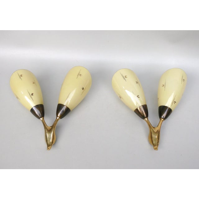 Mid-Century Modern Vintage German Amorphous Wall Lights, 1950s, Set of 2 For Sale - Image 3 of 18
