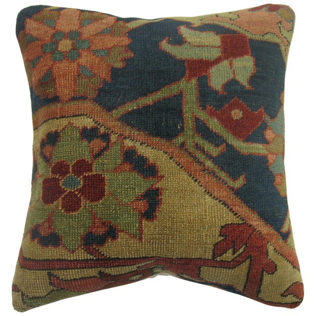 Pillow made from a 19th century Persian Serapi rug. 1'3'' x 1'4''
