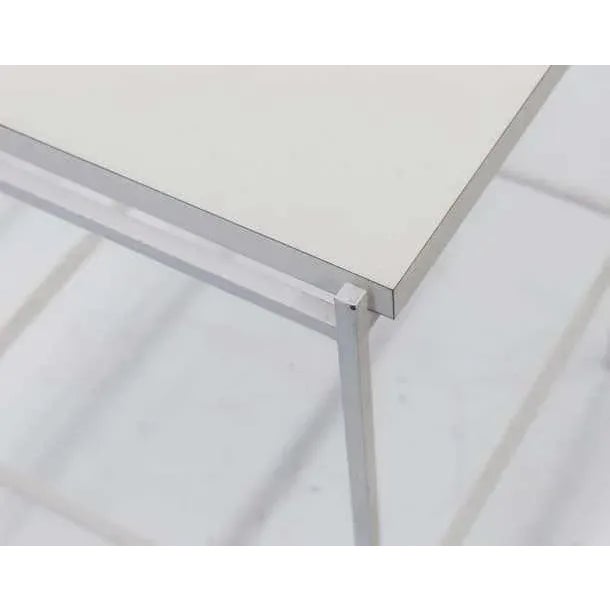 Ladislav Rado Ladislav Rado White Enameled Steel Modern Side Table, 1955, Knoll and Drake For Sale - Image 4 of 5