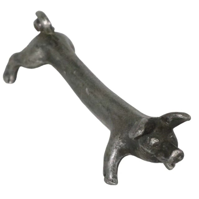 2 Pc Antique Figural Pig Knife Rests For Sale - Image 4 of 7