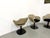 Swivel Armchairs with Organic Mottled Fabric Shells and Weighted Disc Bases, 1990s, Set of 6 For Sale - Image 9 of 18