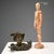 Bronze inkwell depicting the god Mercury with a scepter wrapped in snakes and a quill. Lid in the shape of a winged...
