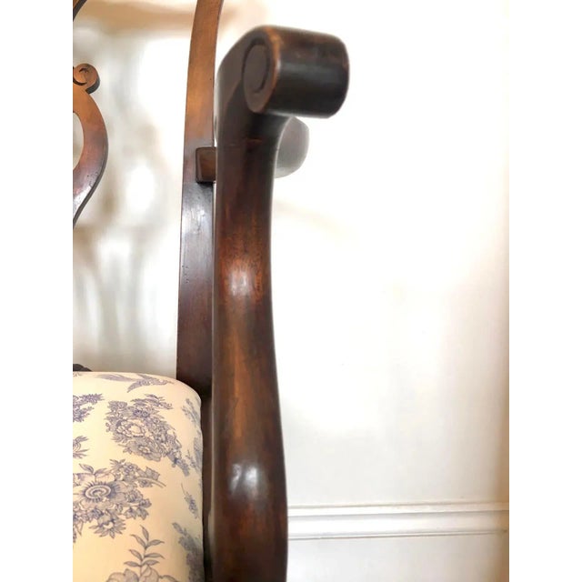Antique Mahogany Open Arm Desk Chair For Sale - Image 9 of 10