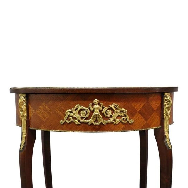 1920s 1920s Pair Spanish French Louis XV Style Rosewood Prquetry & Figural Ormolu Stands For Sale - Image 5 of 14