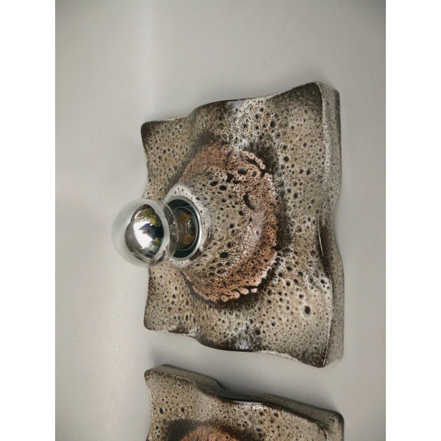 1960s Wall Lights in Ceramic and Fat Lava by Martin Müller, 1970s, Set of 2 For Sale - Image 5 of 18