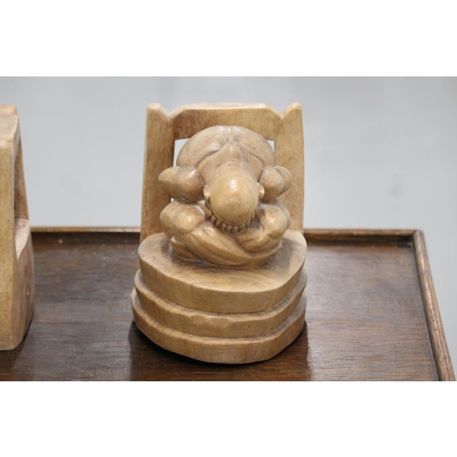 Weeping Buddha Wooden Bookends, 1990s, Set of 2 For Sale - Image 13 of 18