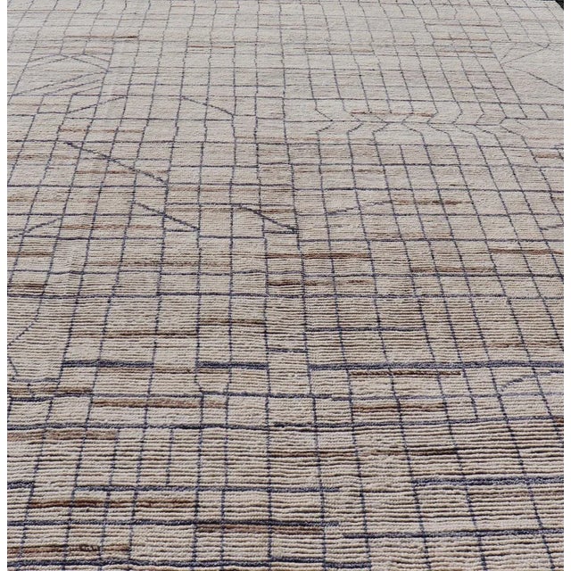 Keivan Woven Arts Large Modern Moroccan Rug in Minimalist Design 9'10 X 14'1 For Sale In Atlanta - Image 6 of 12