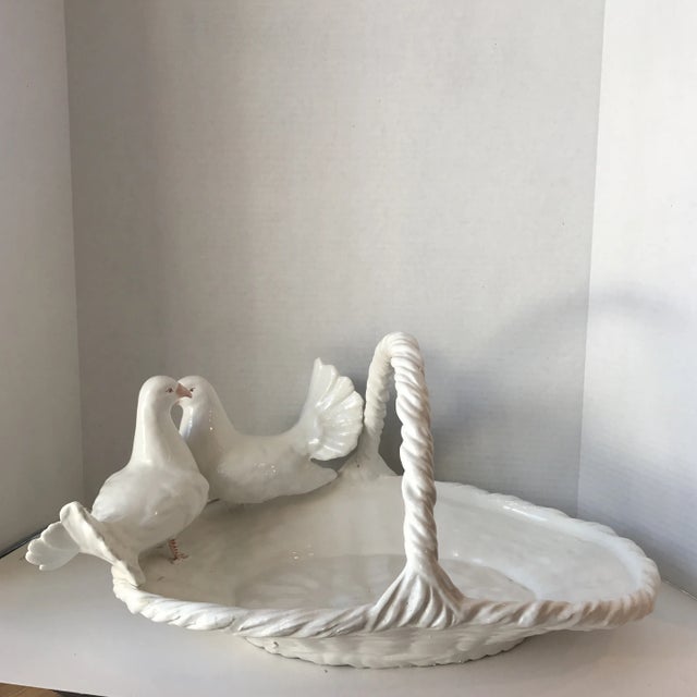 Vintage Ceramic Dove Basket For Sale - Image 11 of 11