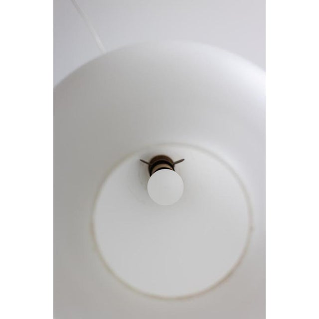 1960s Suspension in White Opaline Glass and Blond Mahogany, 1960s For Sale - Image 5 of 7