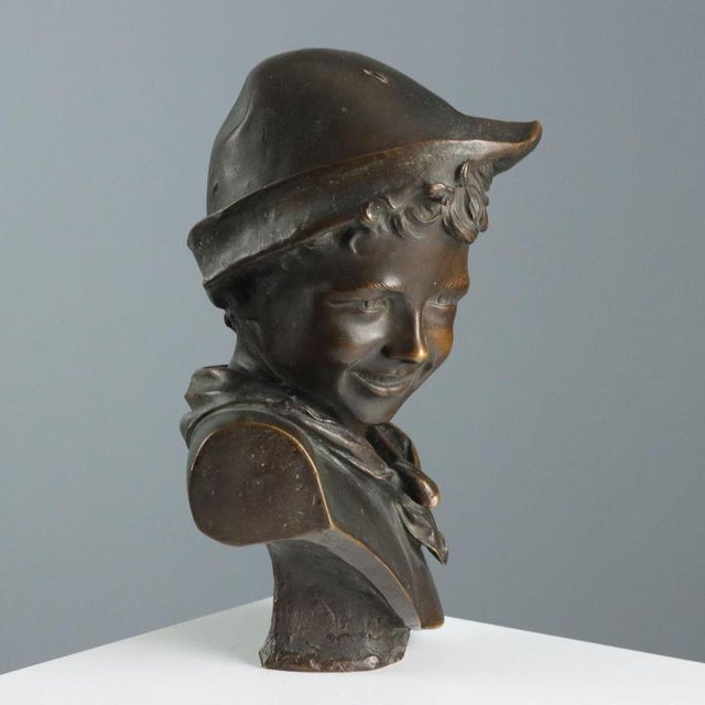 Bronze Bust of a Boy For Sale - Image 6 of 9