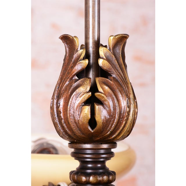 Metal Art Deco Salon Chandelier in Brass, 1920s For Sale - Image 7 of 16