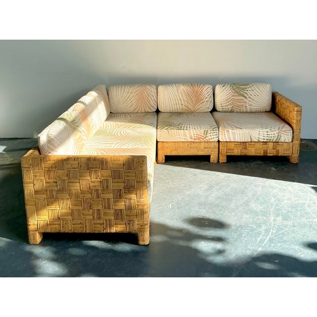 Embrace the laid-back luxury of island living with this spectacular vintage modular sectional sofa. Expertly constructed...