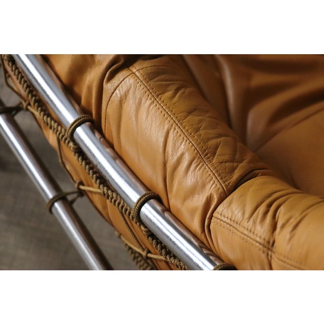 Amazonas Lounge Chair with Ottoman in Cognac Leather by Jean Gillon Brazil 1960s For Sale - Image 9 of 18